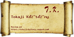 Tokaji Kötöny névjegykártya
